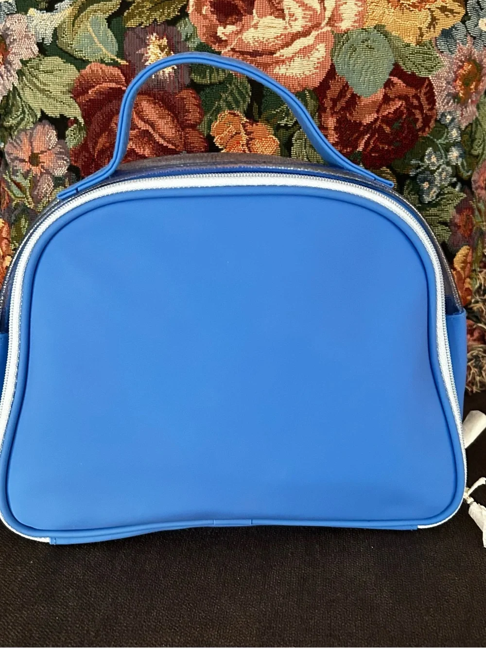 Clinique 2 Zip Organizer Cosmetic Travel Case with Top Handle Blue